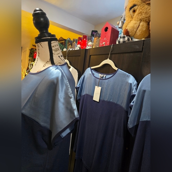 Frette Cascade Lounge Collection 2025- NWT Nightgown Blue Silk- Cotton - Picture 15 of 15